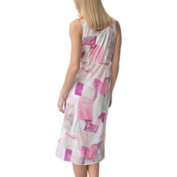 Adrienne Landau Women's Drape Front Dress M Multicolor Abstract Party - Picture 2 of 8